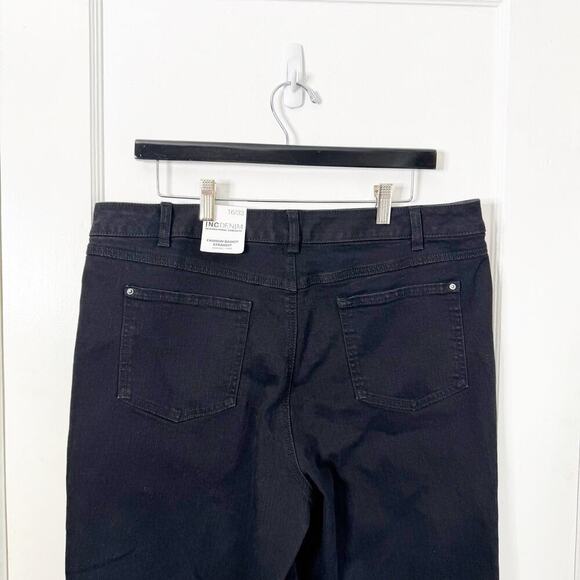 INC International Concepts Fashion Basics High Rise Crop Black Jeans Raw Hem NWT - Picture 9 of 14